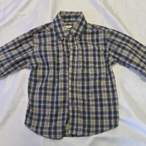 Wrangler Kids Plaid Shirt - Navy and Beige